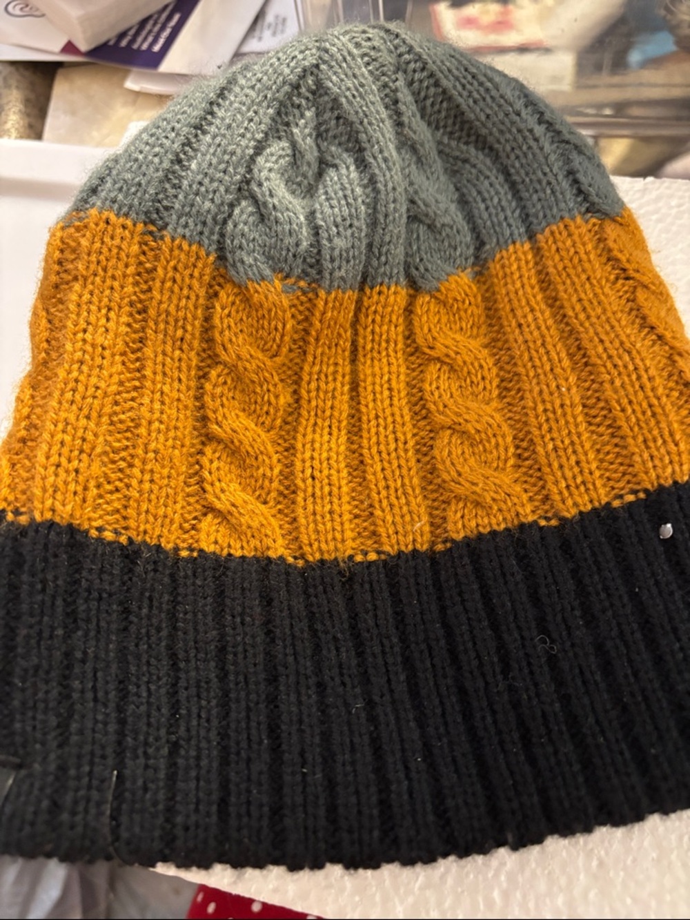 Quiksilver Black Ribbed Knit Beanie